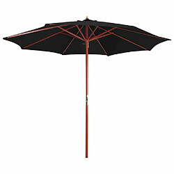 Maison Chic Parasol Jardin | Parasol avec mat en bois 300x258 cm Noir - GKD78108