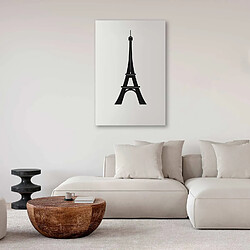 Decoshop26 Tableau toile de décoration impression sur toile Jeux Olympiques de Paris motif Graphiques simples de la Tour Eiffel en noir et blanc 20 x 30 cm 11_0018362