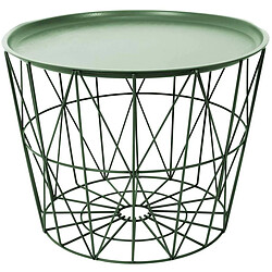 The Home Deco Factory Table filaire en métal ronde 50 cm vert. Table filaire en métal ronde 50 cm vert