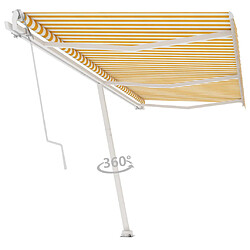 Avis Maison Chic Auvent automatique | Store banne extérieur | Marquise sur pied 600x300 cm Jaune/Blanc -MN58937