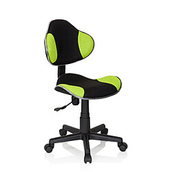 Chaise de burau enfant / Chaise bureau pour enfants KIDDY GTI-2 tissu noir/vert hjh OFFICE pas cher