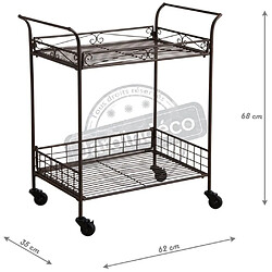 Aubry Gaspard Desserte à roulette en métal vieilli.