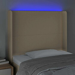 Acheter Maison Chic Tête de lit scandinave à LED,meuble de chambre Crème 83x16x118/128 cm Tissu -MN67922