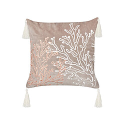 Beliani Coussin MAZZAELLA Coton 45 x 45 cm Taupe