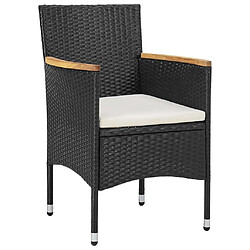 Avis Maison Chic Mobilier à dîner 3 pcs de jardin - Ensemble table et chaises d'extérieur - Salon/Mobilier de jardin classique Résine tressée Noir -MN32558