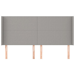 Avis Maison Chic Tête de lit scandinave avec oreilles,meuble de chambre Gris clair 203x16x118/128 cm Tissu -MN56781