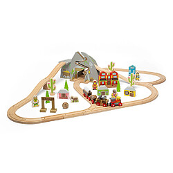 Bigjigs Rail Coffret Train du Far West - 62 pièces