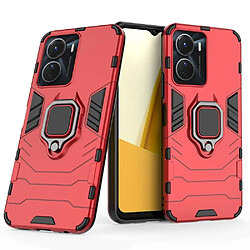 Htdmobiles Coque pour Vivo Y16 - housse etui rigide anti choc + verre trempe - ROUGE