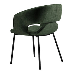 Moloo TRAVIS-Fauteuil de table en tissu Retro Sauge et métal noir