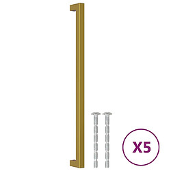 vidaXL Poignées d'armoire 5 pcs doré 320 mm acier inoxydable