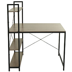 Acheter Decoshop26 Bureau avec étagère table pour ordinateur 100 x 60 cm métal MDF gris-brun 04_0006015