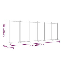 vidaXL Cloison de séparation 6 panneaux Anthracite 520x180 cm Tissu pas cher