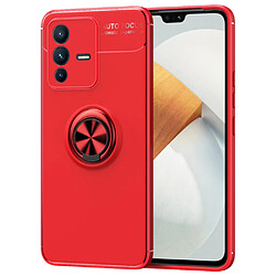 Coque en TPU anti-salissure anti-empreinte digitale avec béquille, rouge pour votre Vivo S12 Pro