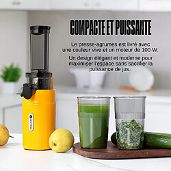 Ventray Essential Ginnie Presse-agrumes compact et lent, dense en nutriments, Jaune soleil