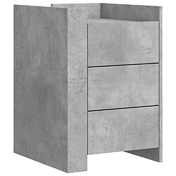 vidaXL Table de chevet gris béton 45x50x65 cm bois d'ingénierie