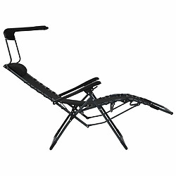 vidaXL Chaise pliable de terrasse Textilène Noir pas cher