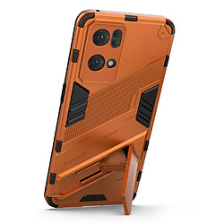 Coque en TPU anti-griffes, anti-choc avec béquille, orange pour votre Oppo Reno7 Pro 5G