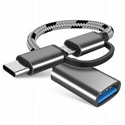 GUPBOO Adaptateur 2 en 1 OTG USB vers USB-C + Micro Adaptateur,JL1847