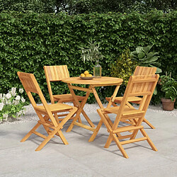 Salle à dîner de jardin 5 pcs,Table et chaise à manger Bois de teck massif -MN97659