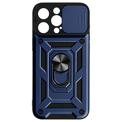 Avizar Coque Antichoc pour iPhone 15 Pro Max Cache Caméra Coulissant Bague bleu nuit