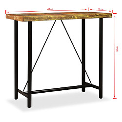 vidaXL Ensemble de bar 5 pcs Bois de récupération Cuir véritable et toile pas cher