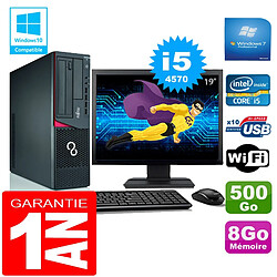 PC Fujitsu Esprimo E720 E85+ SFF Core I5-4570 8Go Disque 500Go Wifi W7 Ecran 19" - Occasion