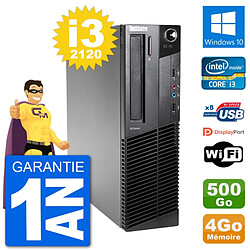 PC Lenovo M92p SFF Intel i3-2120 RAM 4Go Disque Dur 500Go Windows 10 Wifi - Occasion