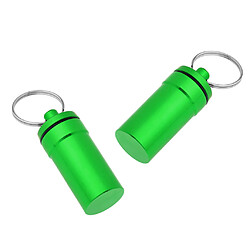 2 pièces mini portable étanche pilule boîte à capsules conteneur contenant pendentif vert pas cher