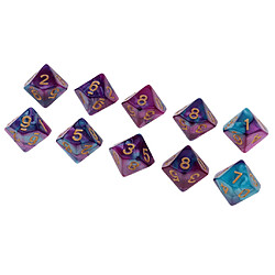 10x dés de jeu 16 dés 16mm dés pour jeux de société / enseignement des mathématiques violet et bleu