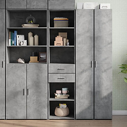 vidaXL Buffet haut gris béton 45x42,5x185 cm bois d'ingénierie