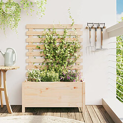 vidaXL Jardinière avec support 79x39,5x114 cm bois de pin massif