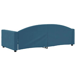 Maison Chic Lit de jour, Lit de repos pour Salon Chambre,Canapé-lit,Lit d'invité bleu 90x200 cm velours -MN16794 pas cher