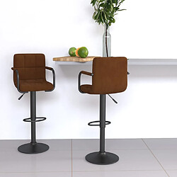 vidaXL Tabourets de bar lot de 2 marron velours