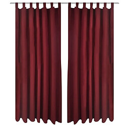 vidaXL 2 pcs Rideau à Passant Micro Satin Bordeaux 140 x 225 cm