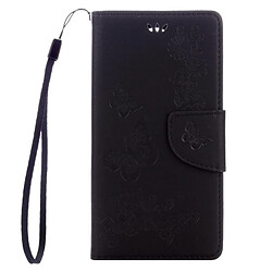 Wewoo Coque noir Wiko U Feel Butterflies Gaufrage étui en cuir flip horizontal avec support & Slots de cartes Portefeuille & Longe