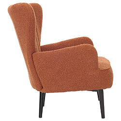 Acheter Mendler Fauteuil lounge HWC-K37, fauteuil cocktail/à oreilles chaise rembourrée rétro vintage tissu bouclé (600g/m²) Öko-Tex ~ terrakotta