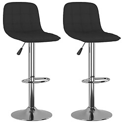 vidaXL Tabourets de bar lot de 2 noir tissu