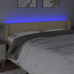 Avis vidaXL Tête de lit à LED Crème 163x16x78/88 cm Tissu