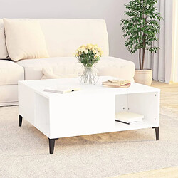 Avis Maison Chic Table basse,Table Console Table d'appoint, Table pour salon blanc 80x80x36,5 cm bois d'ingénierie -MN60859