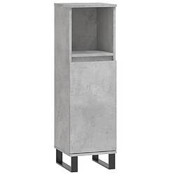 Maison Chic Armoire de salle de bain,Meuble de rangement,Meuble haut gris béton 30x30x100 cm -GKD284942