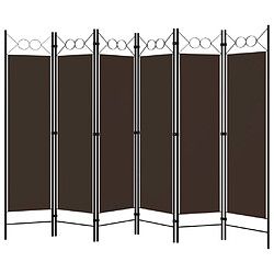 vidaXL Cloison de séparation 6 panneaux Marron 240x180 cm