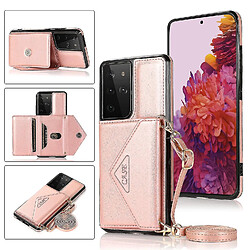 Universal Étui à portefeuille en cuir pour Samsung A12 5G Rose Gold PNS-756