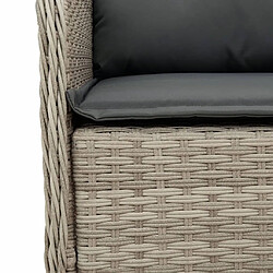 Maison Chic Ensemble à manger d'extérieur 9 pcs avec coussins,Salon de jardin,Mobilier de jardin gris clair rotin -GKD379766 pas cher