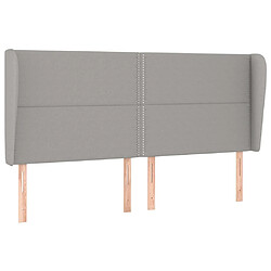 Maison Chic Tête de lit moderne avec oreilles pour chambre - Décoration de lit Gris clair 163x23x118/128 cm Tissu -MN91565