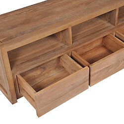 Helloshop26 Meuble télé buffet tv télévision design pratique bois massif de teck et finition naturelle 120 cm 2502183 pas cher