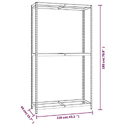 vidaXL Porte-pneus à 2 niveaux 2 pcs Argenté 110x40x180 cm Acier pas cher