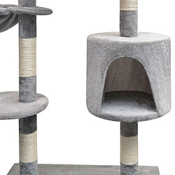 Helloshop26 Arbre à chat griffoir grattoir niche jouet animaux peluché en sisal 125 cm gris 3702185