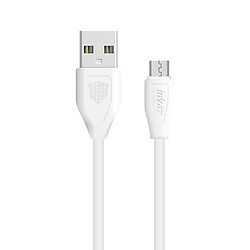 Câble USB vers micro-USB 2.1A Charge et Synchro Rapide 20cm CK21 Inkax Blanc