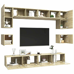 Avis Maison Chic Ensemble de meubles TV 8 pcs | Banc TV Moderne pour salon | Meuble de Rangement - Chêne sonoma Aggloméré -MN28859