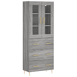 vidaXL Buffet haut Sonoma gris 69,5x34x180 cm Bois d'ingénierie